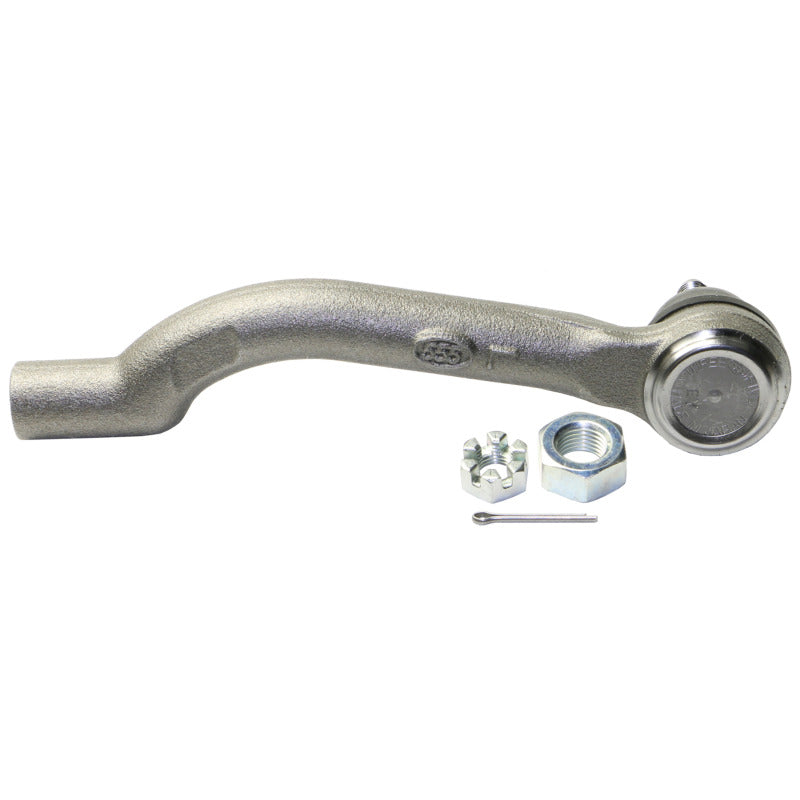 Moog front left outer tie rod end for 2014-2015 Nissan Rogue Select, showing the black metal component and joint connection.