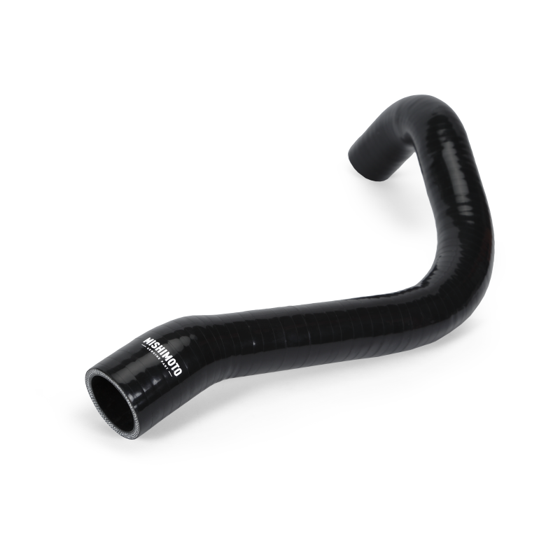 Mishimoto silicone upper radiator hose for 78-86 GM C/K trucks, durable black hose with smooth silicone finish.