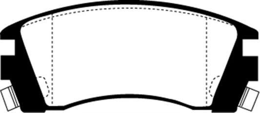 EBC Ultimax2 front brake pads for Nissan NX 2.0 1991-1993, OE type, showing the brake pad surface and mounting hardware.