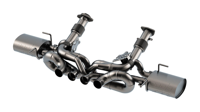 Borla catback exhaust system for Chevrolet Corvette C8 Z06 5.5L V8, featuring sleek design and reuse OE tips.