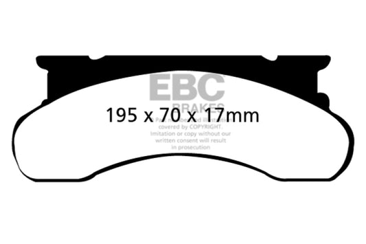 EBC Ultimax2 front brake pads for Ford Econoline E250 4.6, OE style, showing the brake pad set with metal backing plates and friction material