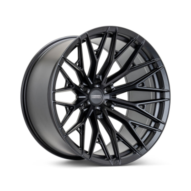 Vossen HFX-6 forged satin black 22-inch wheel with ultra deep face, 8x170 bolt pattern, and ET-44 offset for BMW e34.