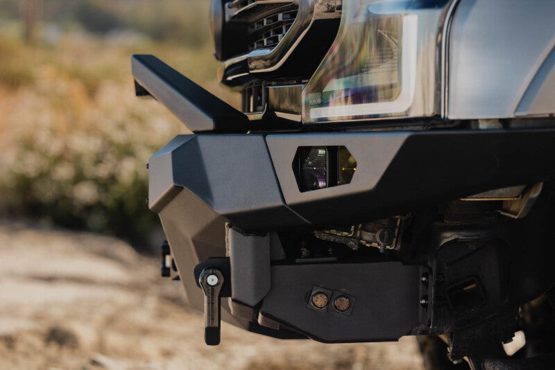 Steel front bumper for Ford Super Duty F-250/F-350 by DV8 Offroad, part of the Spec Series, designed for heavy-duty truck protection.