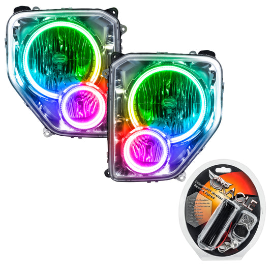 Oracle Lighting ColorSHIFT headlights for Jeep Liberty 2008-2012, featuring SMD LED technology and vibrant color-changing illumination.
