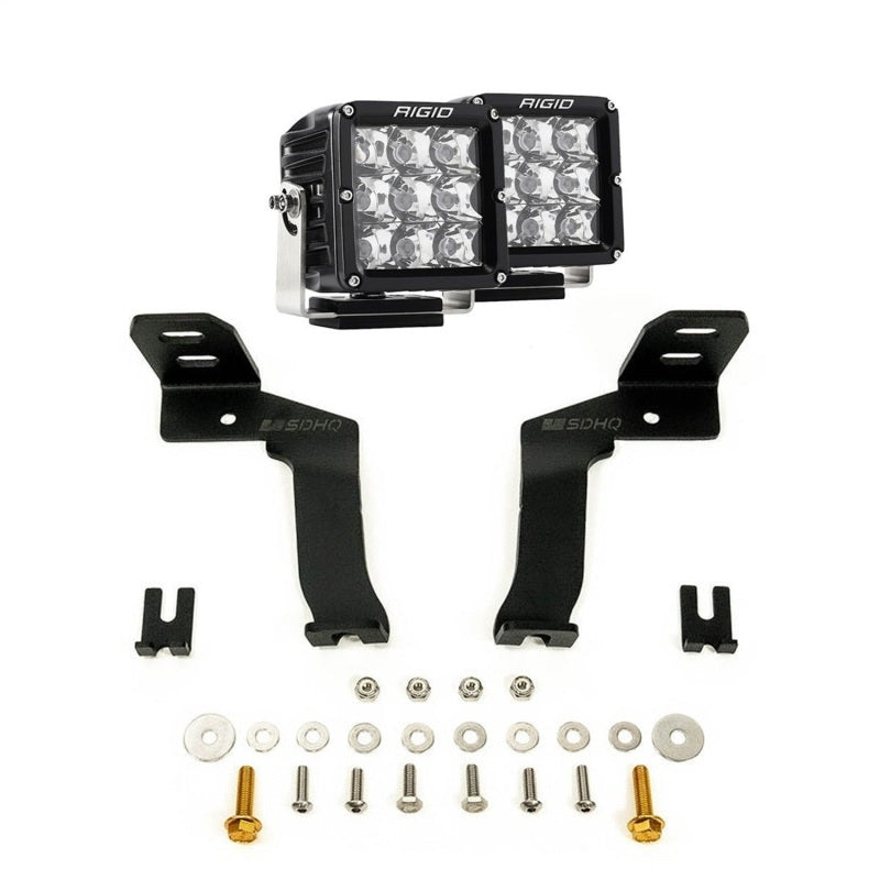 Rigid Industries D-XL LED light bar kit installed on a Ford F-150 truck, showcasing rugged off-road lighting.