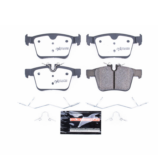 PowerStop Z36 rear brake pads for 2018 Jaguar E-Pace, performance truck and tow brake pads with hardware included.