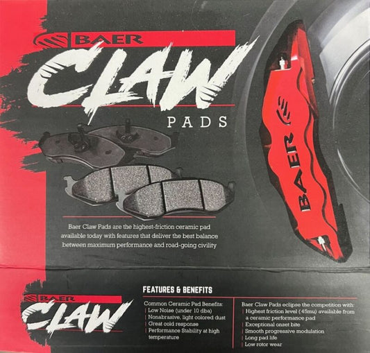 Baer Brakes performance front brake pads for Chevrolet Corvette 1997-2004, showing the metallic pads with clip attachments