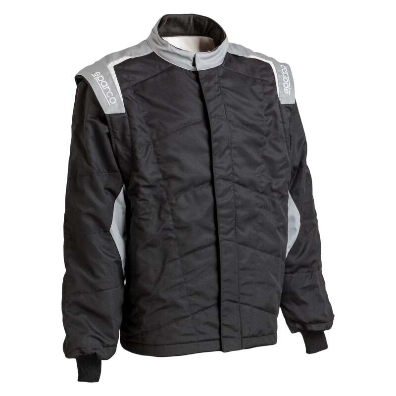Sparco Racing Suit Stint 54 in black and gray with racing suit design, featuring reinforced stitching and racing brand logo.