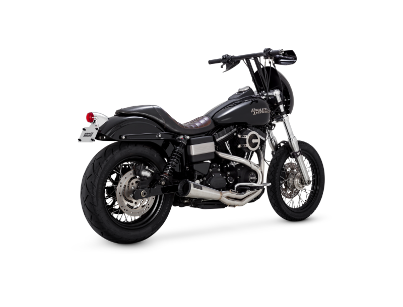 Vance & Hines HD Dyna 91-09 Upsweep SS 2-1 full system exhaust for powersports motorcycles, showcasing the stainless steel design