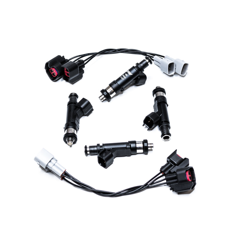 DeatschWerks 550CC fuel injector set for 4-cylinder engines, compatible with Toyota Elise 1.8L, Celica, MR2, tC, and xA/xB models.