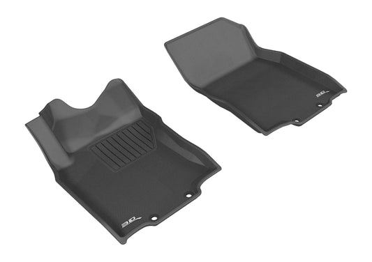 Black 3D MAXpider 1st row rubber floor mat for Nissan Rogue/Rogue Sport 2014-2020, featuring textured surface and custom fit.