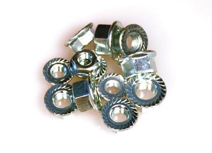 ARP 5/16 inch 24 hex nut kit showing assembled metal nuts with a shiny finish, ideal for hardware and automotive applications.