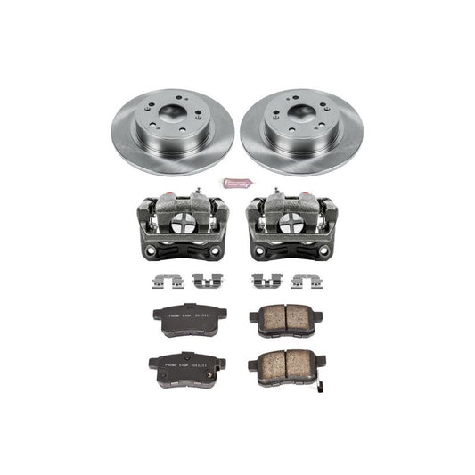 PowerStop rear brake kit with calipers for 2009-2010 Acura TSX, featuring OE-style brake components and hardware.