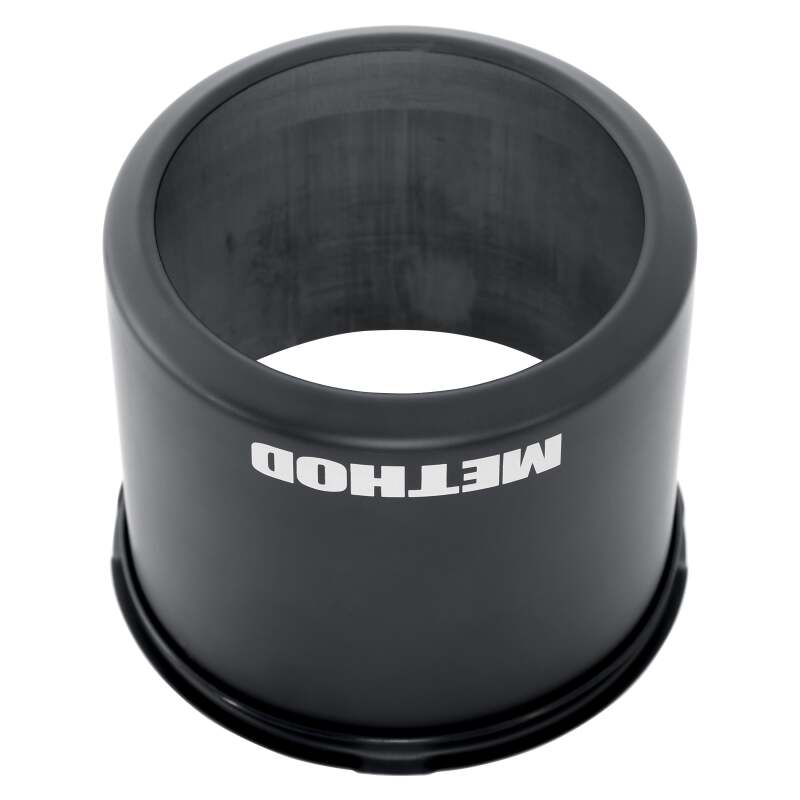 Black Method Wheels center cap for 8-lug tall wheels, open style push through design, fits Method wheel models.