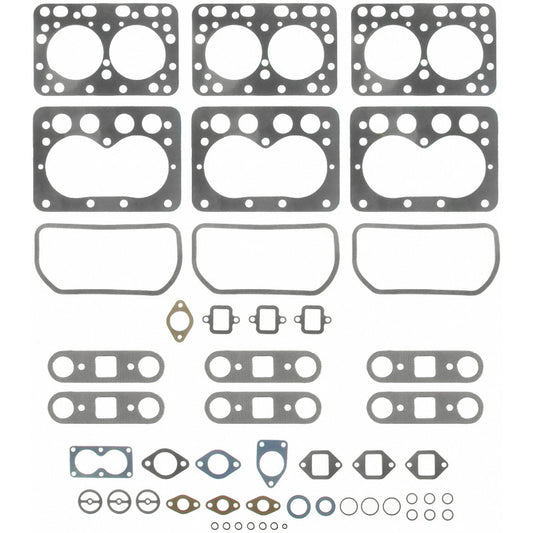 Fel-Pro HS 8323 B engine cylinder head gasket set showing multiple gaskets and metal components for automotive repair.