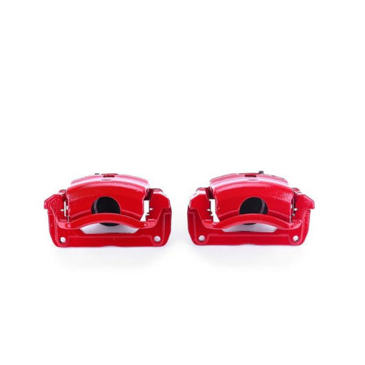 PowerStop front red brake calipers with brackets for Ford Fusion 2006-2012, performance brake caliper pair.