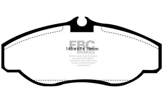 EBC Ultimax2 front brake pads for Land Rover Discovery Series 2 4.0, OE style brake pads with metal backing plates.
