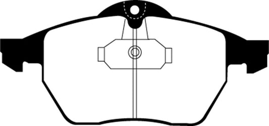 EBC Greenstuff front brake pads for Saab 9-3 convertible, high-performance brake pads with green friction material.