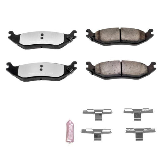 PowerStop rear Z36 truck and tow brake pads with hardware for Chrysler Aspen 2007-2009, performance brake pads for heavy-duty towing.
