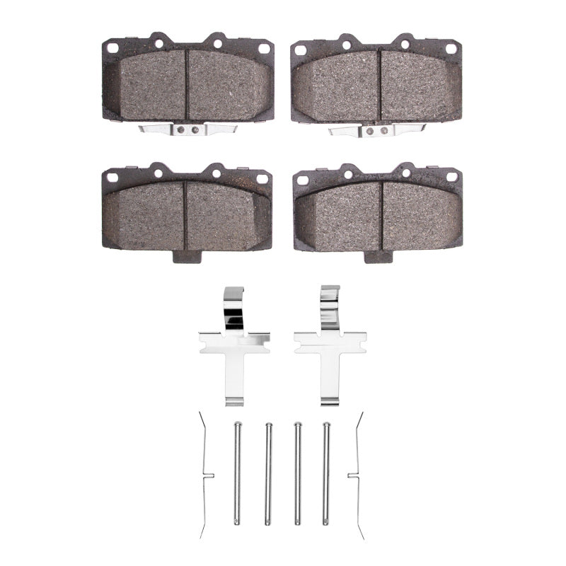 R1 Concepts OE ceramic brake pads and hardware kit for 2006-2007 Subaru Impreza front brake system, includes pads and mounting hardware