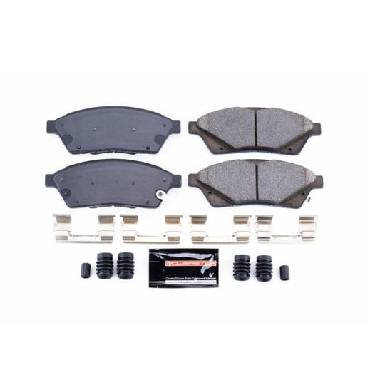 PowerStop Z23 Evolution Sport performance brake pads with hardware for 2010-2016 Cadillac SRX front brake system.