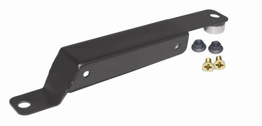 DV8 Offroad fire extinguisher and flashlight floor mount bracket kit for 2007-2018 off-road vehicles, shown installed on floor.
