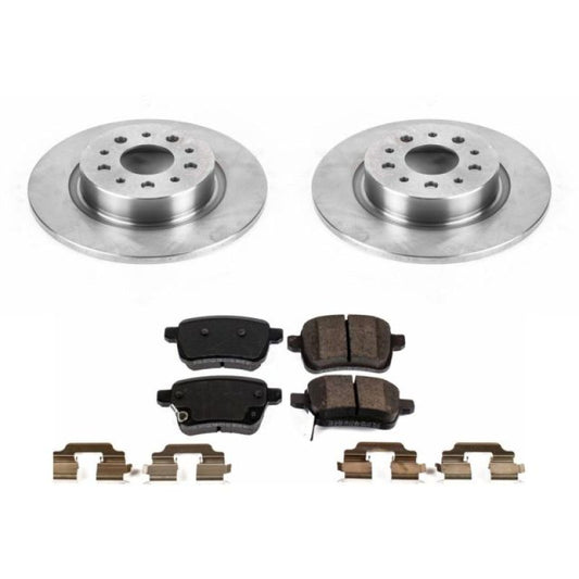 PowerStop OE rear brake kit for Fiat 500L 2014-2019, includes brake rotors and pads for reliable stopping power.