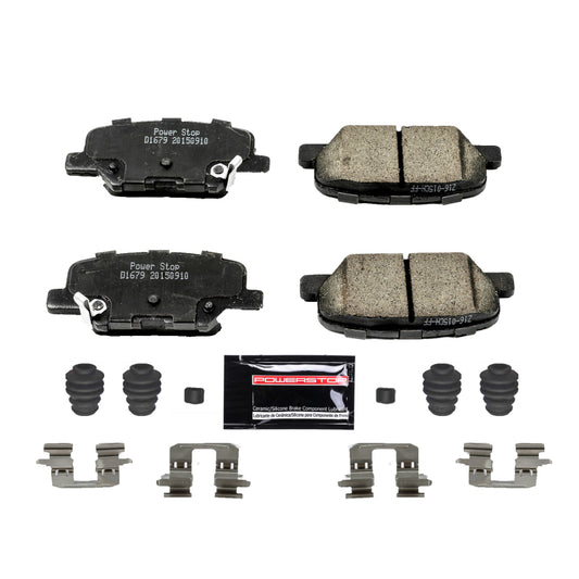 PowerStop Mazda 3 rear Z23 Evolution Sport brake pads with hardware for 2014-2016 Mazda 3, performance brake components.