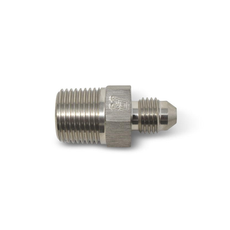 Russell Performance -8 AN to 1/2 inch NPT straight flare to pipe fitting, Endura brand, metal construction with detailed threading