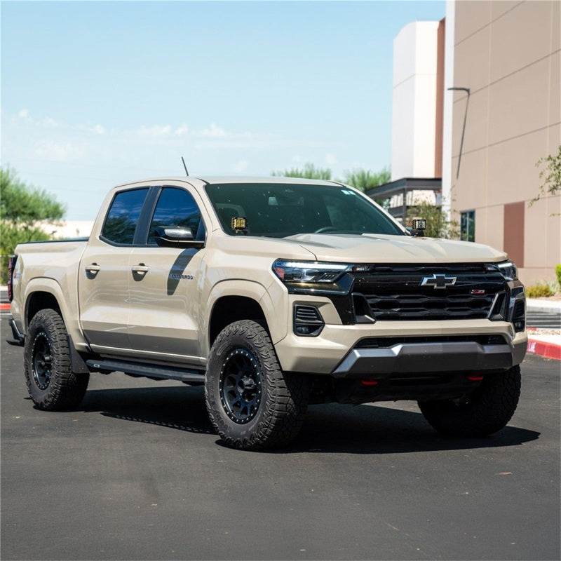 Rigid Industries 23-27 Chevrolet Colorado and GMC Canyon 360 4-inch LED light bar kit installed on a vehicle.