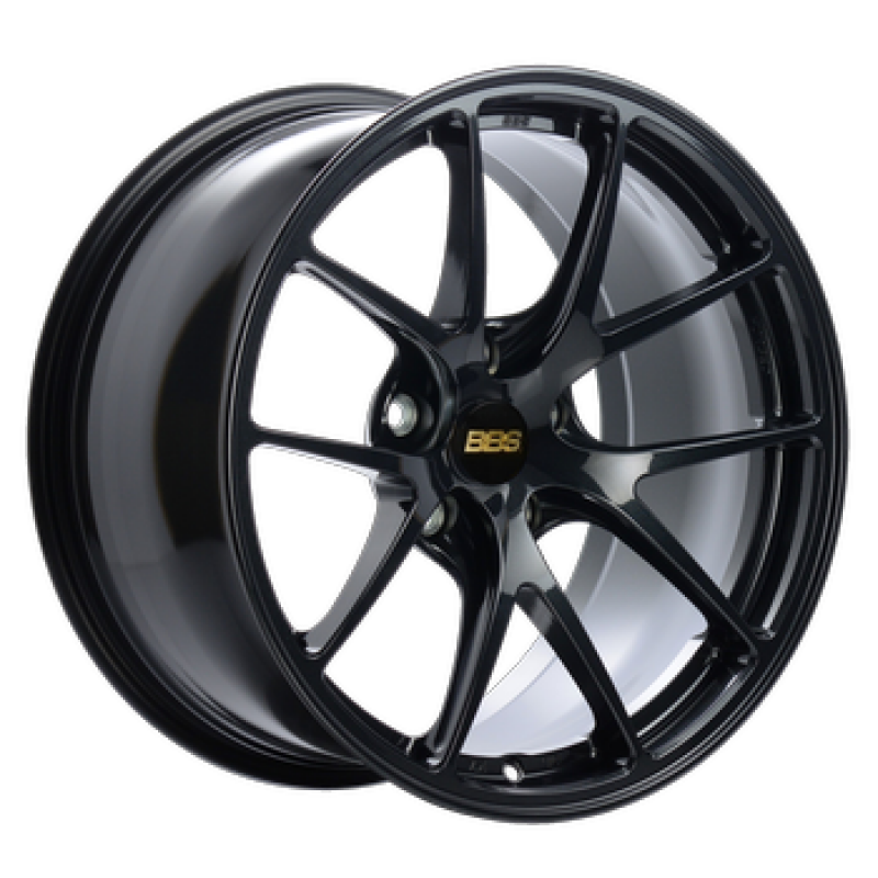 BBS RI-A 18x10 forged wheel in metallic black with subtle blue flake, 5x120 bolt pattern, ET25 offset, clip required