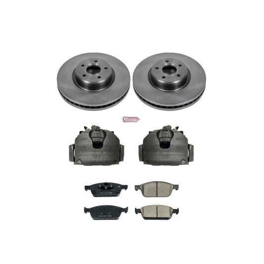 PowerStop OE front brake calipers for Ford Transit Connect 2014-2018 with Autospecialty caliper kit, showing detailed caliper components.