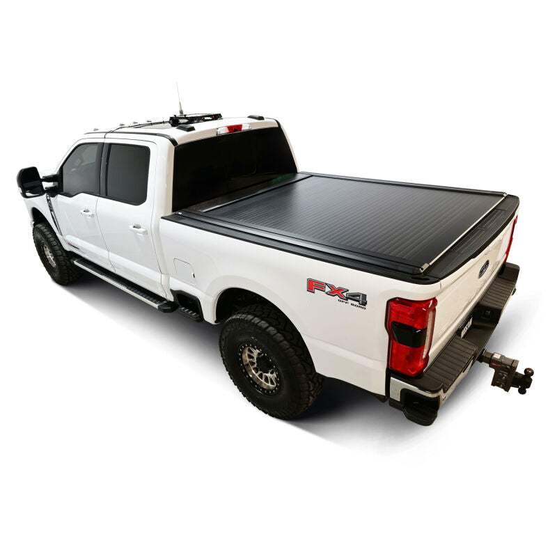 Westin black roll-up tonneau cover for Ford F-250/F-350/F-450/F-550 SD 6ft 10in bed, manual retractable truck bed cover