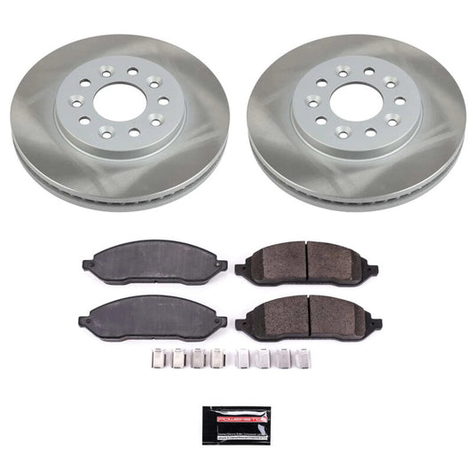 PowerStop Mercury Monterey front semi-coated rotor kit with performance brake components, featuring durable rotor surfaces.