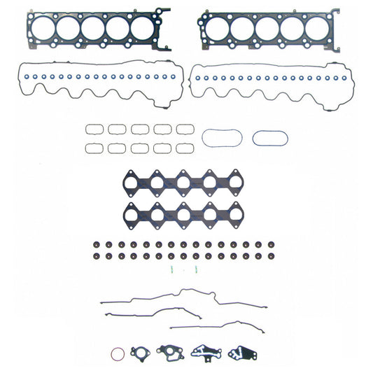 Fel-Pro Ford F-350 Super Duty HS 26302 PT PermaTorque engine cylinder head gasket set, showing the gasket components laid out.