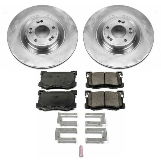 PowerStop OE front brake kit for 2015-2016 Hyundai Genesis, includes brake rotors and pads for reliable stopping power.