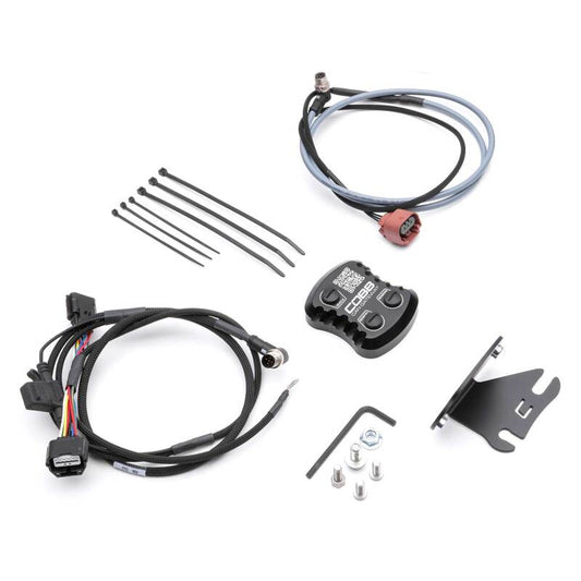 COBB Flex Fuel Kit for Subaru WRX 2015-2017 with ethanol sensor module, harness, and bracket for ethanol sensor upgrade