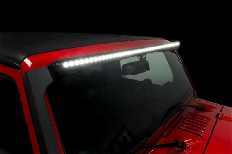 Putco 07-18 Jeep Wrangler JK roof bracket kit for PN 10050, 50-inch straight roof rack brackets shown in the image.