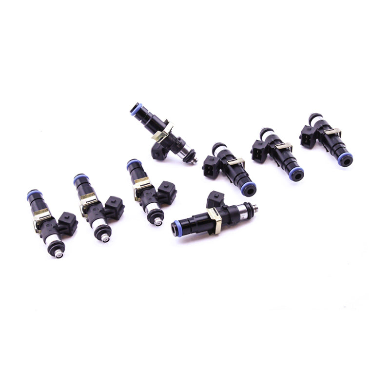 DeatschWerks Bosch EV14 1500cc fuel injectors set for Chevy LS1/LS6 and Ford Mustang GT, 8 high-performance injectors for 6-cylinder engines.