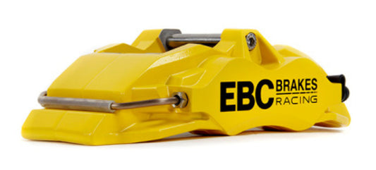 EBC Racing yellow Apollo-6 front right brake caliper for BMW M235i F22/F23, performance automotive brake component.