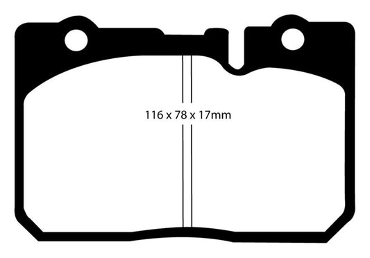 EBC Redstuff front brake pads for Lexus LS400 4.0, high-performance brake pads with red friction material, vehicle braking upgrade