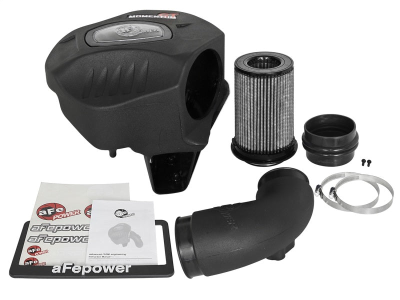 aFe POWER Momentum GT Pro Dry S cold air intake system installed in a 2016-2017 BMW 340i/ix B58 engine, showcasing the intake components