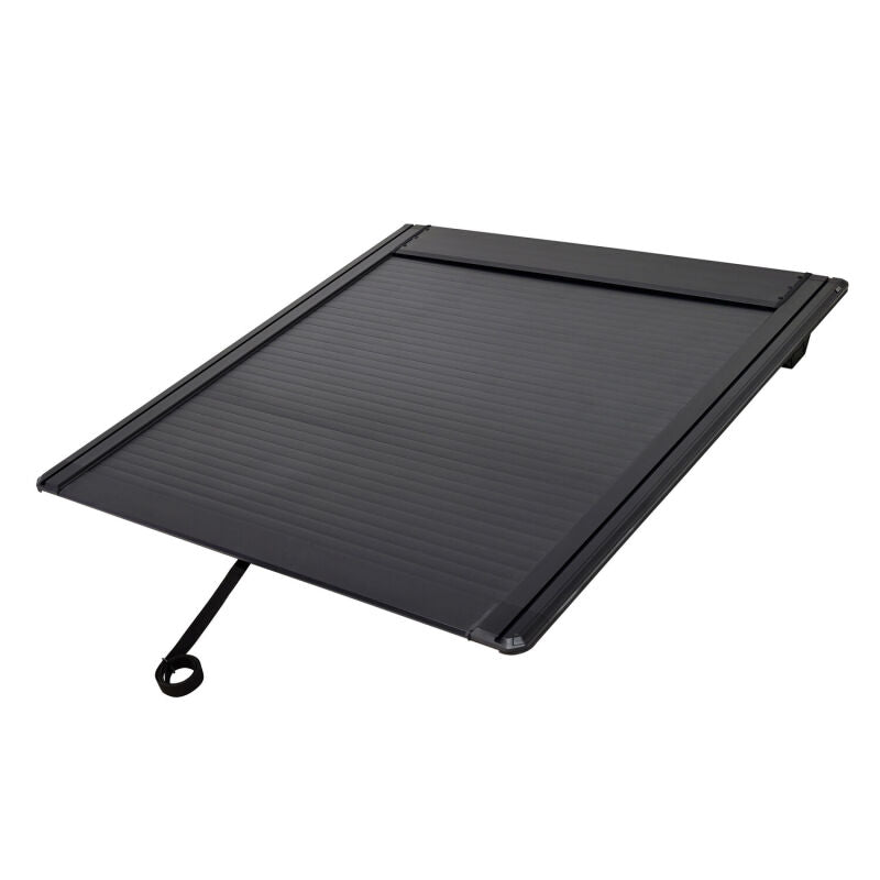 Westin 19-26 GM Silverado/Sierra 1500 black roll-up retractable tonneau cover on truck bed, easy to operate