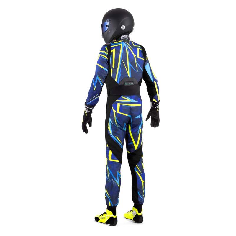 Sparco X-Light FE Infinity racing suit in black with white accents, designed for professional motorsport drivers.