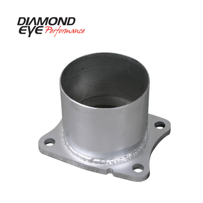 Diamond Eye 4-bolt flange adapter for 4-inch inner diameter connecting pipes, fits 01-05 Chevy/GMC 6.6L 2500/3500 models.