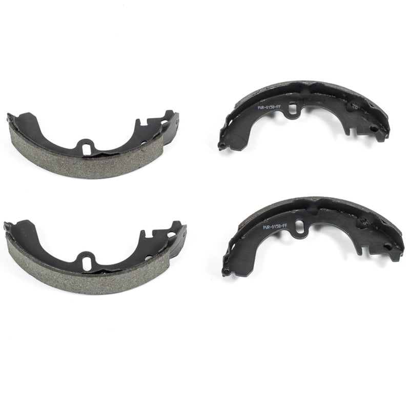 PowerStop rear brake shoes for 1985-1988 Chevrolet Nova Autospecialty brake shoes, showing the metal brake shoe components.