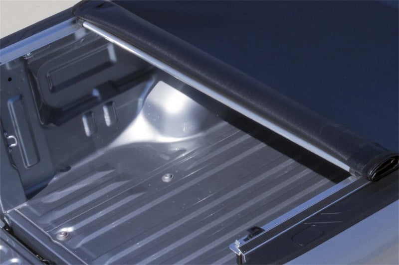 Access Tonnosport 10-19 Dodge Ram 1500 truck bed roll-up cover on quad and regular cab with 8ft bed, exterior truck bed accessory.
