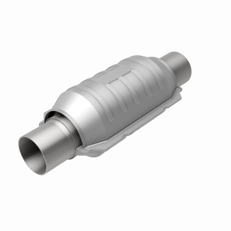 MagnaFlow universal catalytic converter with 2.25-inch inlet, OEM CARB compliant, made for vehicle exhaust systems.