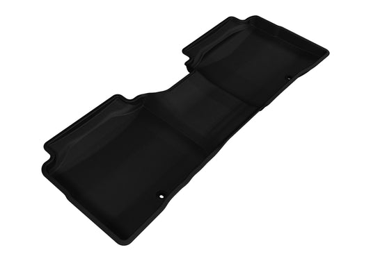 Black 3D MAXpider rubber floor mats for Kia Optima 2011-2015 second row, durable automotive interior protection.
