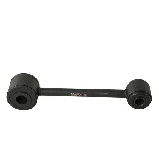 Moog rear sway bar endlink for Ford Mustang 2005-2014, showing the metal sway bar link with mounting points and rubber bushings.